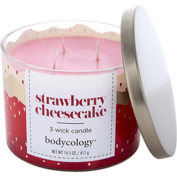 BODYCOLOGY STRAWBERRY CHEESECAKE by Bodycology (UNISEX) - 3 WICK CANDLE 14.5 OZ