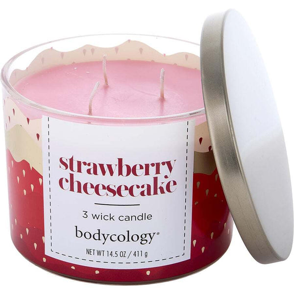 BODYCOLOGY STRAWBERRY CHEESECAKE by Bodycology (UNISEX) - 3 WICK CANDLE 14.5 OZ