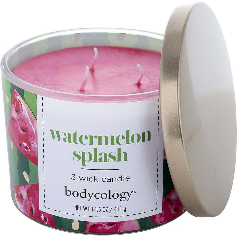 BODYCOLOGY WATERMELON SPLASH by Bodycology (UNISEX) - 3 WICK CANDLE 14.5 OZ